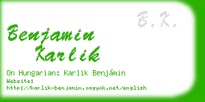 benjamin karlik business card